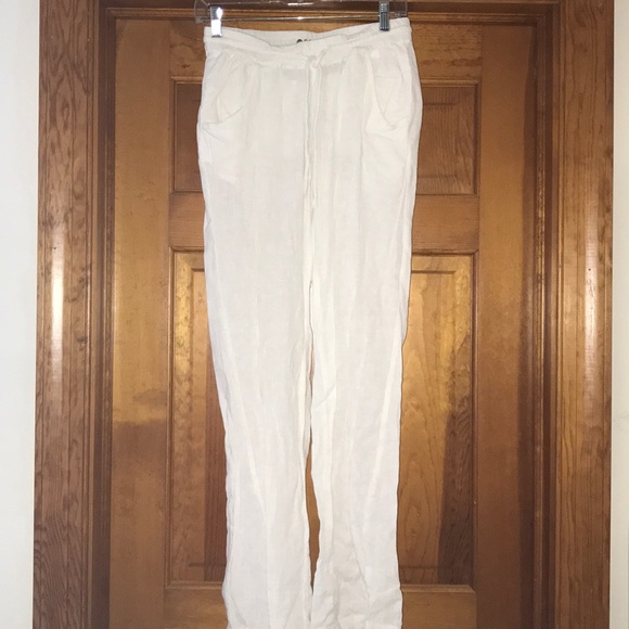 White Casual Beach Summer Pants from PacSun - Picture 1 of 2